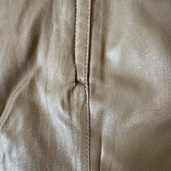 Vintage Y2K Leather Gold Yellow BEBE Knee-Length Skirt Size 8 - Picture 6 of 7